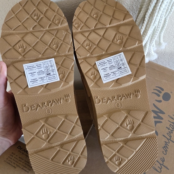 Bearpaw Martis Suede Slippers Slip Ons Size 8 NWT  Iced Coffee $75 - Picture 7 of 10
